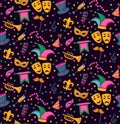 Masquerade icons seamless vector pattern